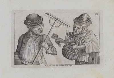 A man with a rake, a woman selling spoons and stirrers (engraving) by John  Collier