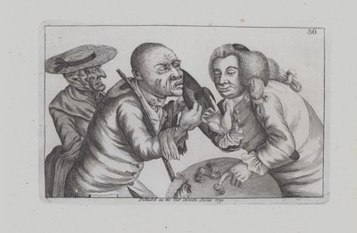Bankrupt Toby and wife Doxy begging for cheese and ale in a tavern (engraving) by John  Collier