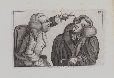 One man dribbles wine from a glass upon another (engraving) by John  Collier