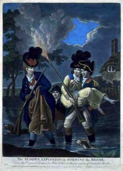 A Sudden Explosion in Fording the Brook by John (after) Collet