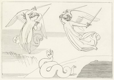 The Valley, Purgatory, Canto 8 by John (after) Flaxman