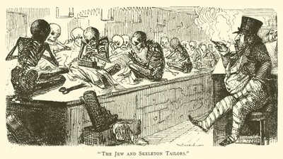 The Jew and Skeleton Tailors (engraving) by John (after) Leech