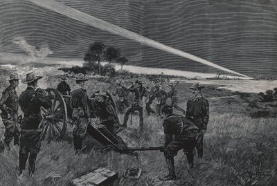 American troops landing in Daiquiri bay, artillery opening fire, June 24 by Walter Charles Mills