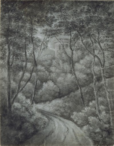 Landscape with a Path through a Forest and a Classical Temple by John Baptist Malchair