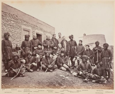 British and Native Officers, 3rd Sikhs, 1879 by John Burke
