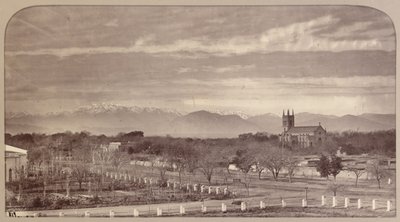 General view from above 3rd Bengal Cavalry Mess looking towards the church by John Burke