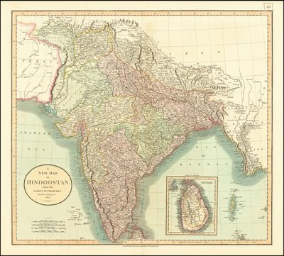 1806 Map of India by John Cary
