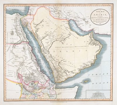 A New Map of Arabia, Including Egypt, Abyssinia, the Red Sea, etc. by John Cary