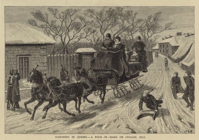 Sleighing in Quebec, a Four-in-Hand on Citadel Hill by John Charles Dollman