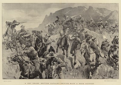 A Hot Chase, British Cavalry driving back a Boer Outpost by John Charlton