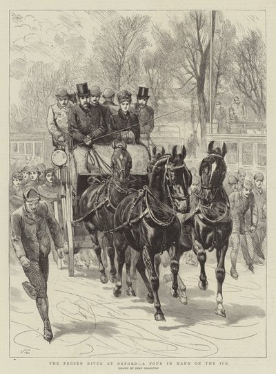 The Frozen River at Oxford, a Four in Hand on the Ice by John Charlton