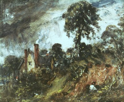 Cottage Among Trees with a Sandbank, c.1830-36 by John Constable