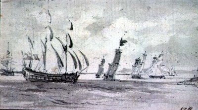 Shipping in a Breeze in the Thames or Medway by John Constable