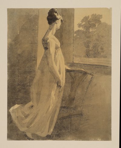Woman Resting Against a Chair and Looking Through a Window, c.1806 by John Constable