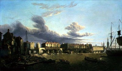 View of Old London Bridge as it was in 1747 by John Dean Paul