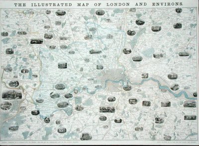 The Illustrated Map of London and Environs, c.1845-55 by John Dower
