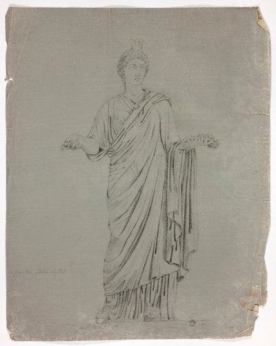 Antique Statue of Standing Goddess with Outstretched Arms by John Downman