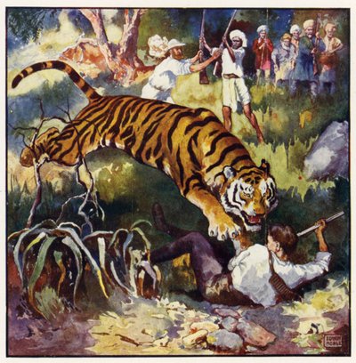 The next instant I saw him falling backwards under the tigress by John Edwin Noble