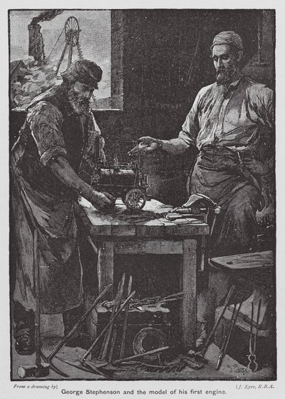 George Stephenson and the Model of His First Engine by John Eyre