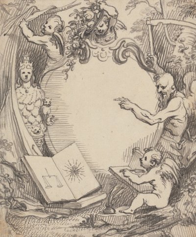 Design for a Frontispiece- Cupid Studying Nature by John Fayram