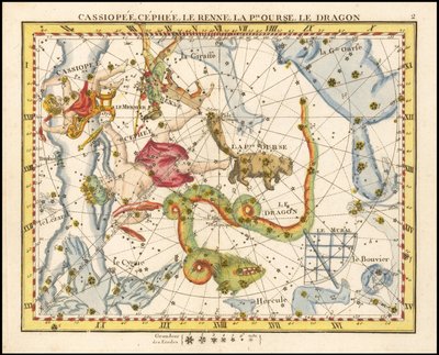 Cassiopea, Cepheus, Ursa Minor & Draco by John Flamsteed