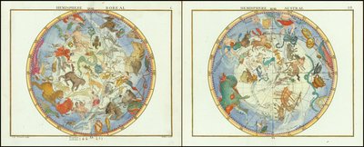 1776 - John Flamsteed - Southern Hemisphere and Northern Hemisphere by John Flamsteed