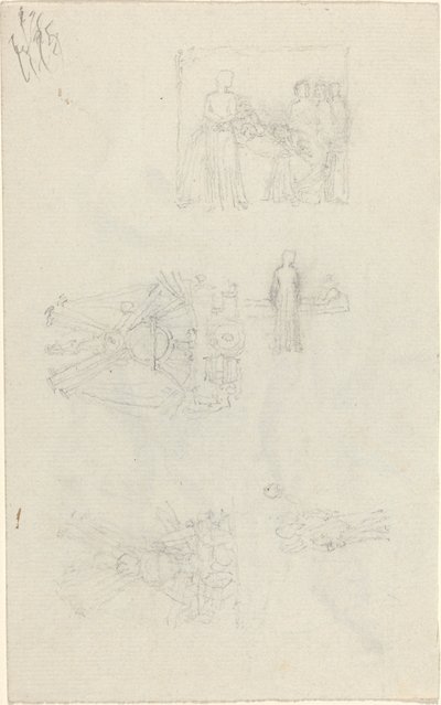 Studies of a Sickbed and Decorations for the Façade of Buckingham Palace by John Flaxman
