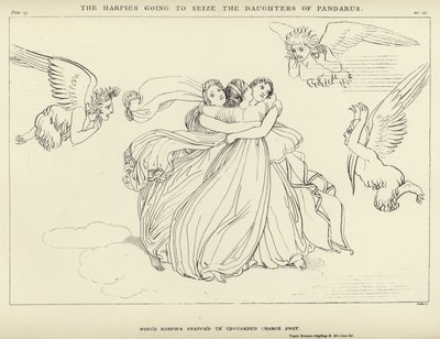 The Harpies going to seize the Daughters of Pandarus by John Flaxman