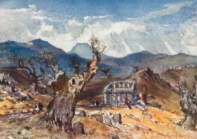 The Temple of Apollo at Bassae in Arcadia, with Distant View of Mount Ithome by John Fulleylove