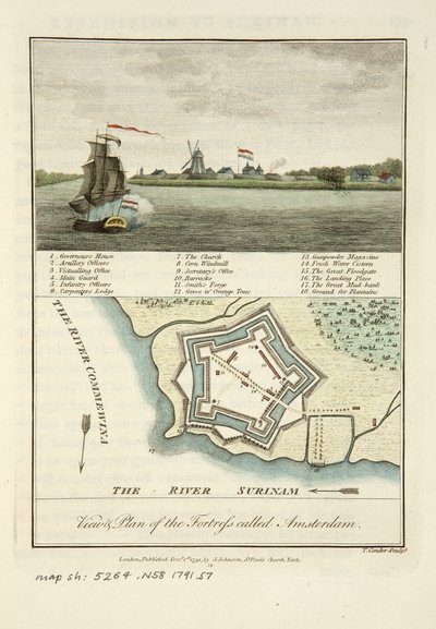 Views & Plan of the Fortress Called Amsterdam by John Gabriel Stedman