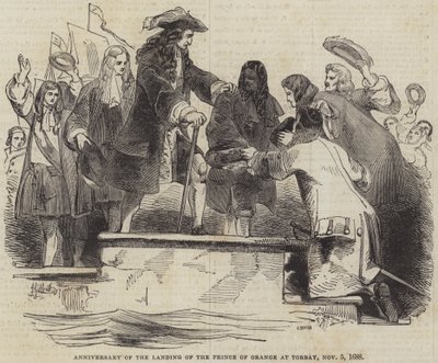 Anniversary of the Landing of the Prince of Orange at Torbay, 5 November 1688 by John Gilbert