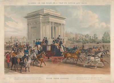 Scenes on the Road, or a Trip to Epsom and Back, Hyde Park Corner by John Harris