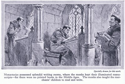 Monasteries had Splendid Writing Rooms, where Monks Kept Illuminated Manuscripts by John Harris Valda