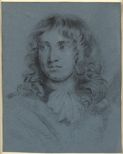 The miniature painter Thomas Flatman, as a young man with long ringlets and a scarf tied in a bow around his neck by John Hayls