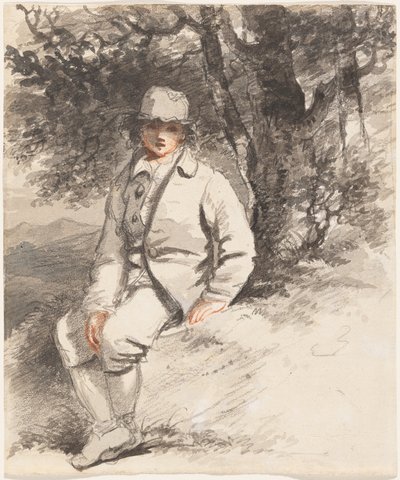 A Young Boy Seated Beneath a Tree by John Hoppner