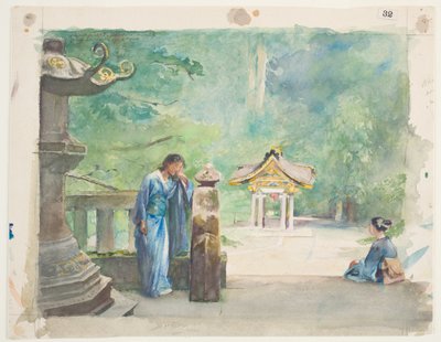 Sacred Font, Iyemitsu Temple by John La Farge or Lafarge