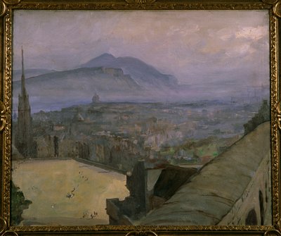 A View of Edinburgh from the Castle, Looking Across the Esplanade Towards Arthur