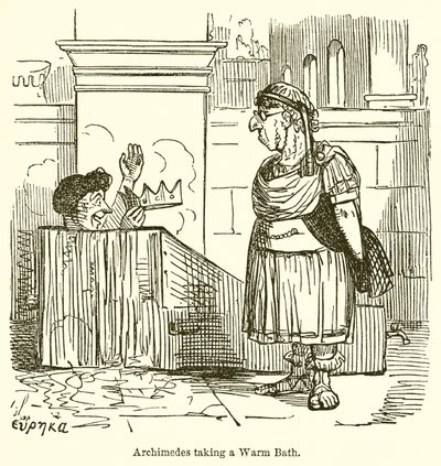 Archimedes Taking a Warm Bath by John Leech