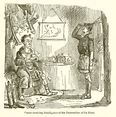 Caesar Receiving Intelligence of the Destruction of his Fleet by John Leech