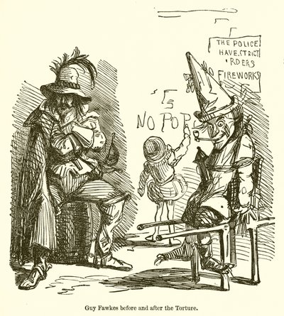 Guy Fawkes before and after the Torture by John Leech