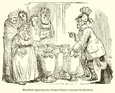 Hannibal Requesting the Cretan Priests to Become His Bankers by John Leech