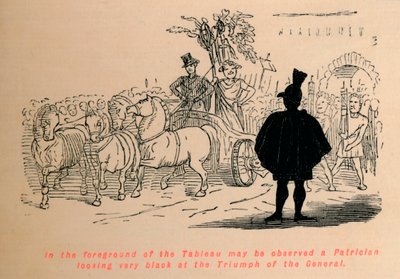 In the Foreground of the Tableau may be Observed a Patrician Looking Very Black at the Triumph by John Leech