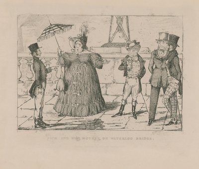 Jack and his mother on Waterloo Bridge by John Leech