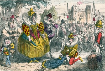 Queen Elizabeth and Sir Walter Raleigh by John Leech