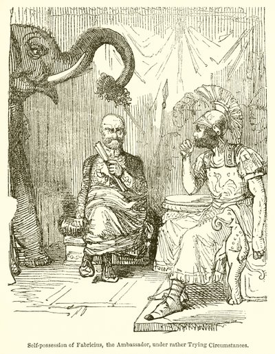 Self-Possession of Fabricius, the Ambassador, under Rather Trying Circumstances by John Leech