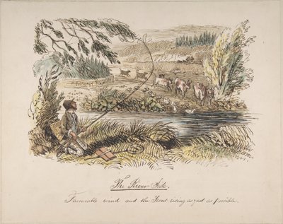 The Riverside, Favourable Wind and the Trout Rising as Fast as Possible by John Leech