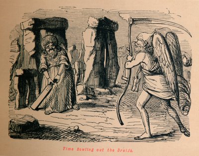 Time Bowling Out the Druids, c1860 by John Leech