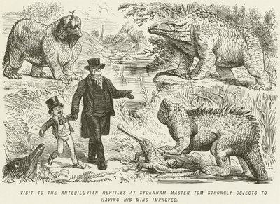 Visit to the Antediluvian Reptiles at Sydenham-Master Tom Strongly Objects to having his Mind Improved by John Leech