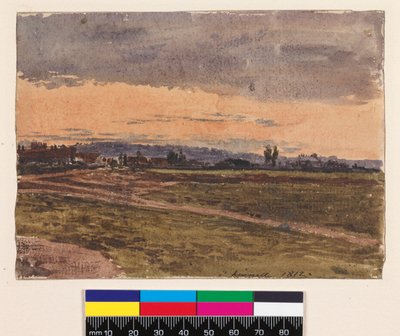 Sunset (Recto). A sketch for the same subject (Verso) by John Linnell