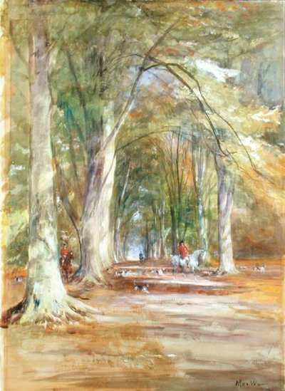 Huntsmen in a Clearing by John MacWhirter